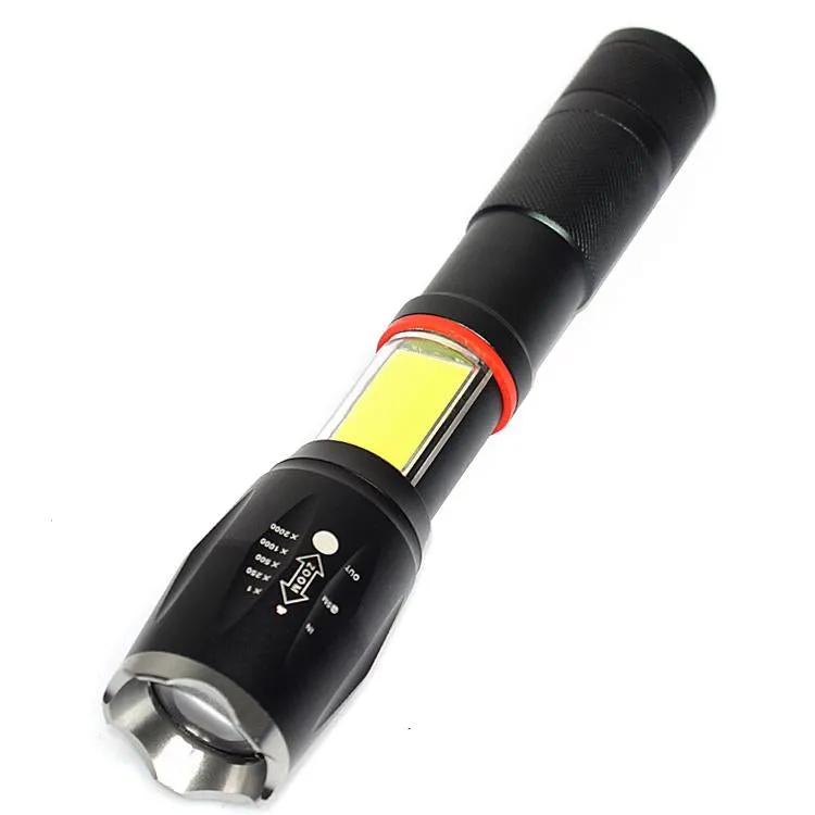 COB LED Flashlight Super Bright Waterproof Handheld Tactical Flashlights Pocket Keychain Work Light for Emergency NO Battery