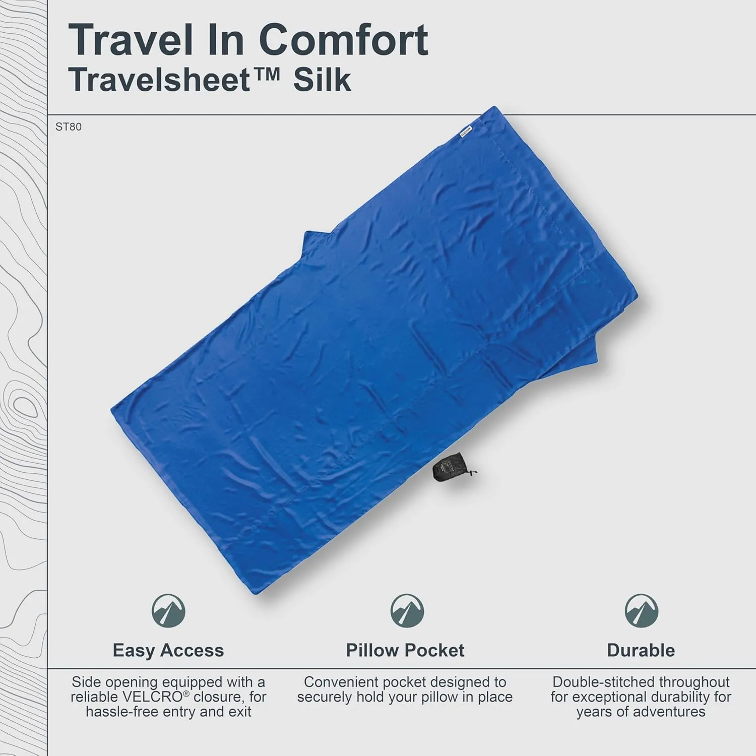 COCOON Premium TravelSheet - Silk Ripstop Rectangular Sleeping Bag Liner for Adults