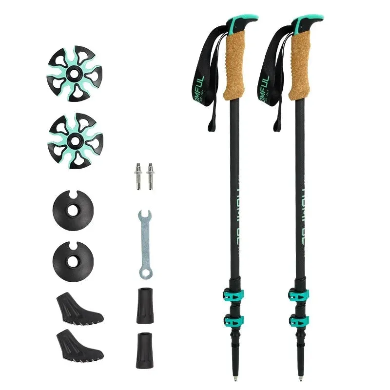 Collapsible Carbon Fiber Trekking Poles for Hiking & Climbing