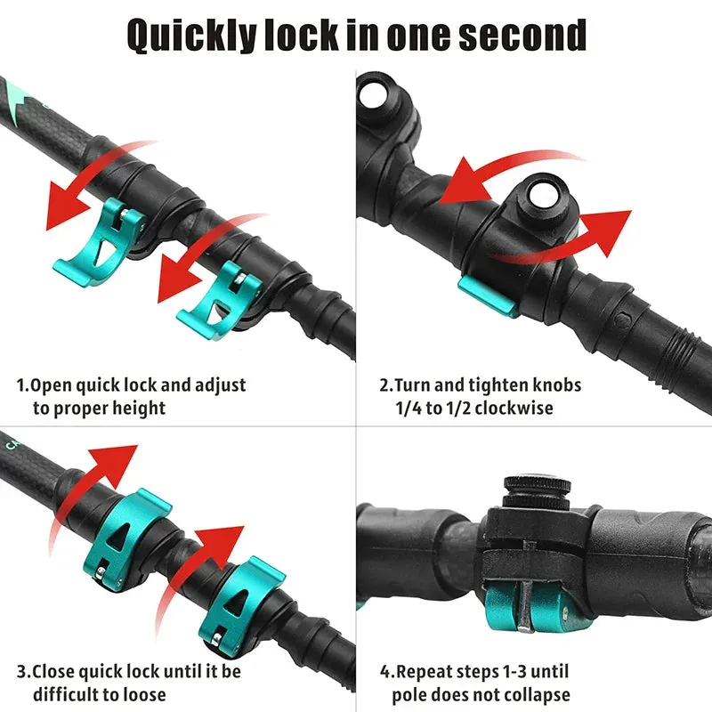 Collapsible Carbon Fiber Trekking Poles for Hiking & Climbing