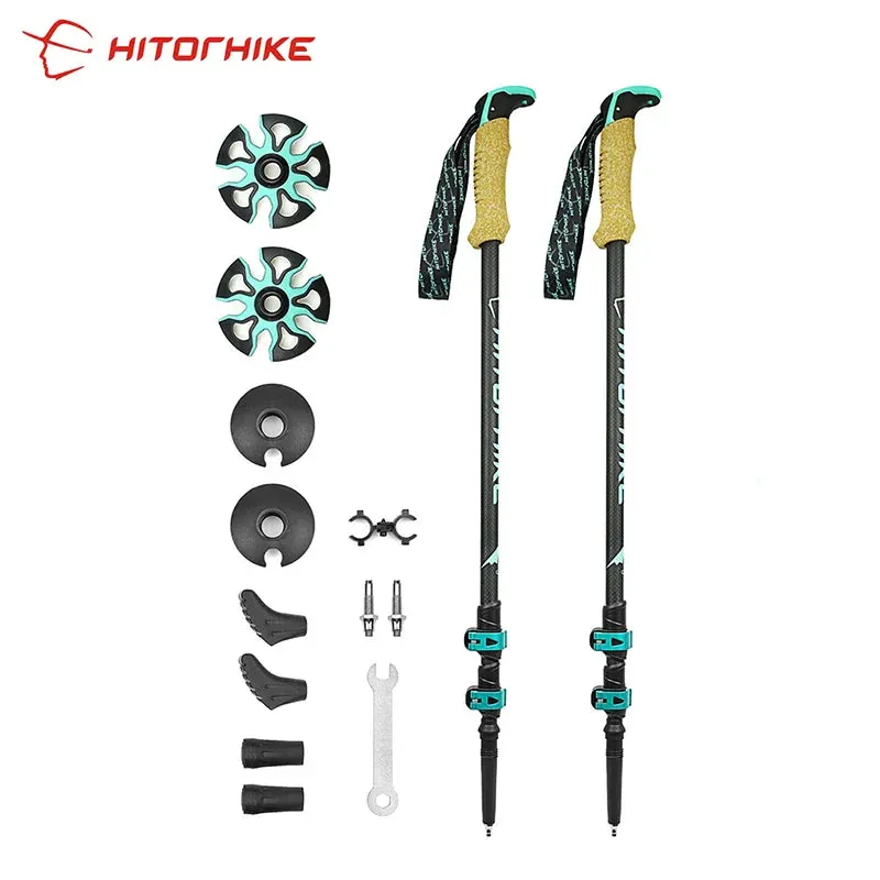 Collapsible Carbon Fiber Trekking Poles for Hiking & Climbing