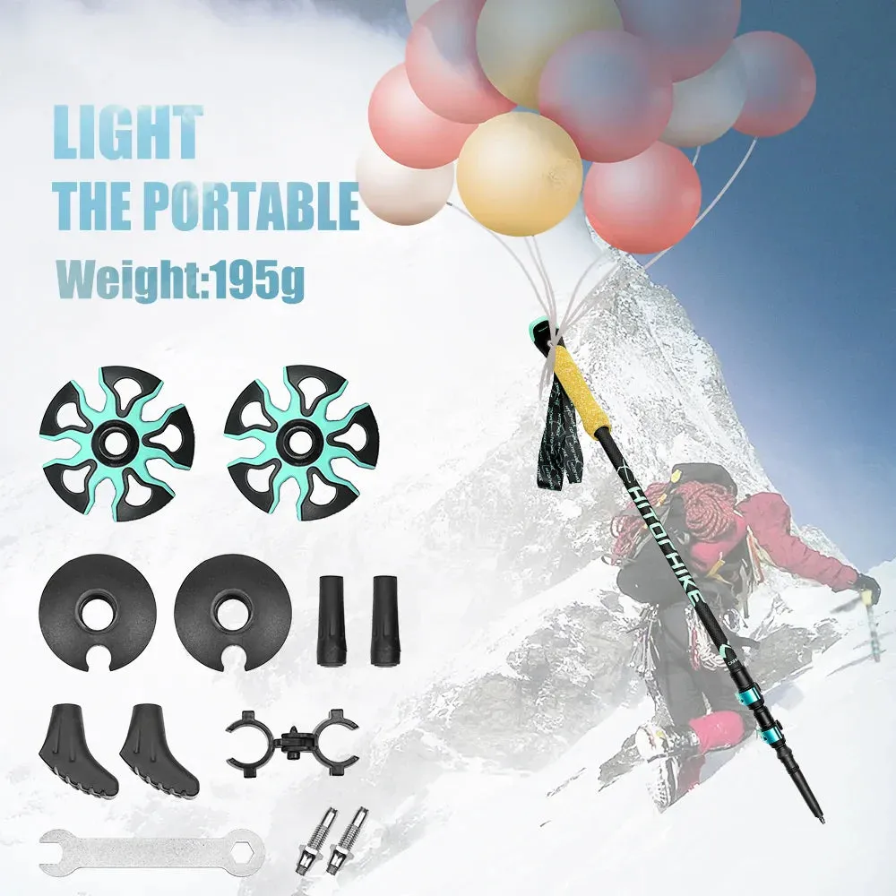 Collapsible Carbon Fiber Trekking Poles for Hiking & Climbing