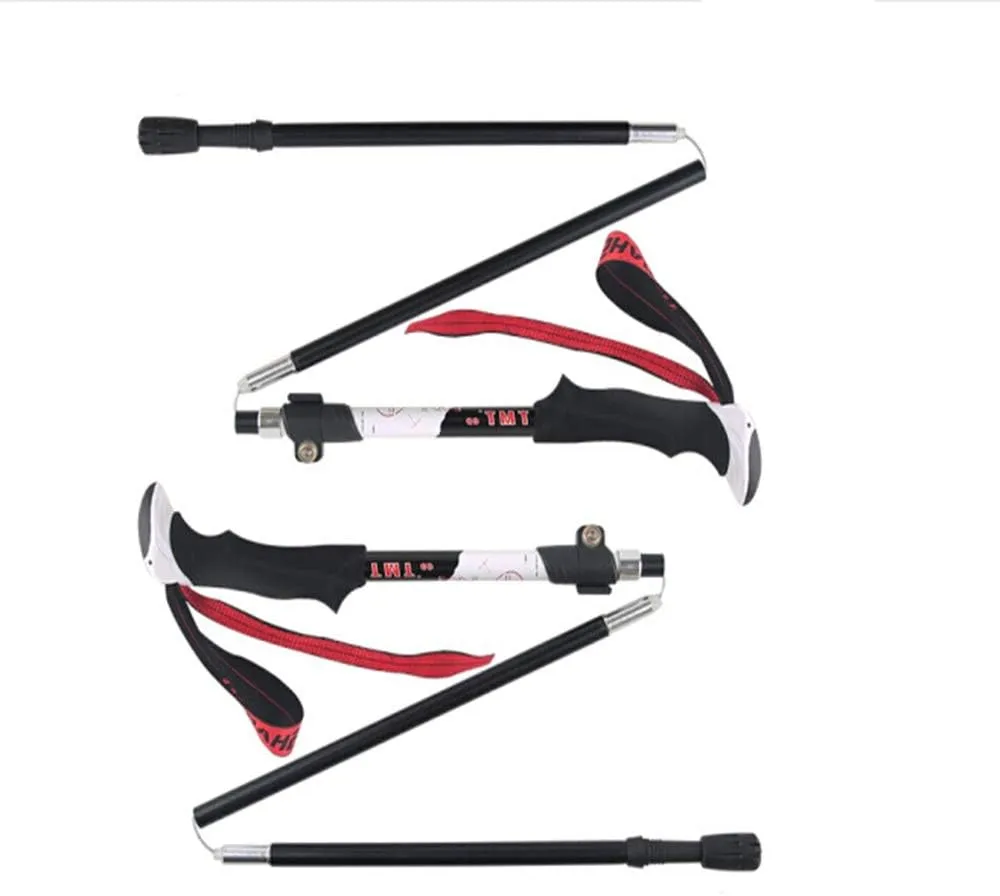 Collapsible Hiking Poles Trekking Poles Lightweight Walking Poles Sticks with Tungsten Tips Quick Flip Lock 7075 Aluminum 2 Pack for Hiking, Camping, Mountaining ()