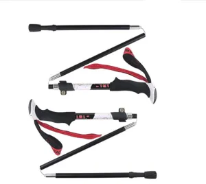 Collapsible Hiking Poles Trekking Poles Lightweight Walking Poles Sticks with Tungsten Tips Quick Flip Lock 7075 Aluminum 2 Pack for Hiking, Camping, Mountaining ()