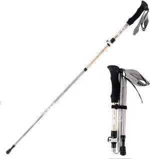 Collapsible Trekking Pole/Hiking Poles Adjustable Lightweight Aluminum Portable Walking Sticks with Foam Grip and Quick Lock System for Walking Senior Hike Backpacking