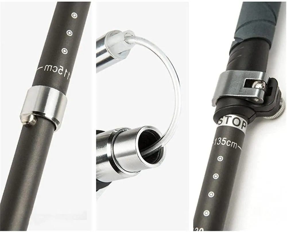 Collapsible Trekking Poles for Hiking, Carbon Fiber Trekking Sticks with Extra-Articular Lock Handle, Telescopic Walking Poles for Camping, Mountaining (Color : A)