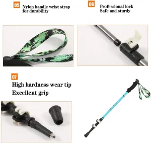 Collapsible Trekking Poles Telescopic Ultralight Aluminium Hiking Poles Walking Sticks Cork Grip and Quick Lock System for Camping Mountaining Backpacking Trekking (Yellow)