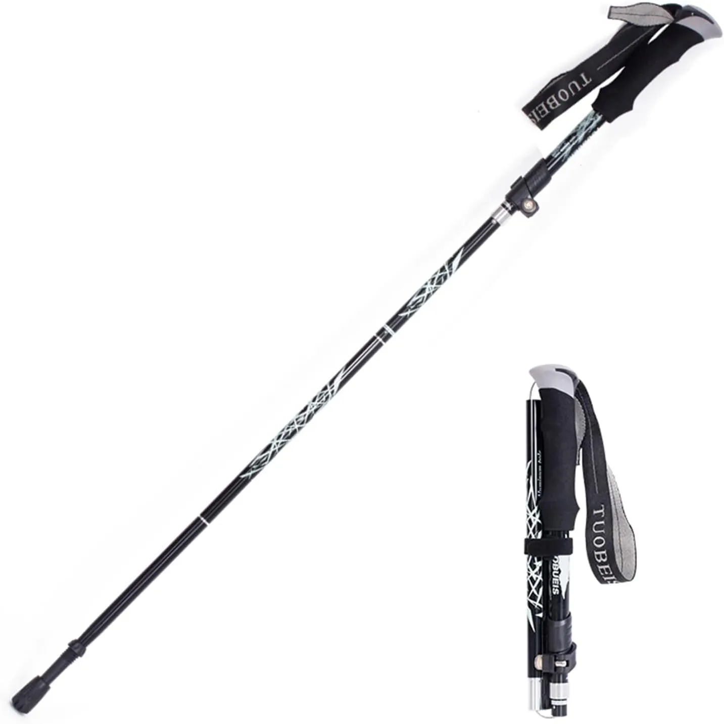 Collapsible Trekking Poles - Walking Poles - Lightweight Folding Hiking Poles for Women Men - Walking Sticks for Hiking Climbing Camping - Adjustable Hiking Sticks with Quick Lock System
