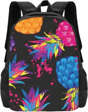Colorful Pineapple Lightweight Packable Backpack Travel Casual Large Capacity Daypack Foldable Backpack For Men Women