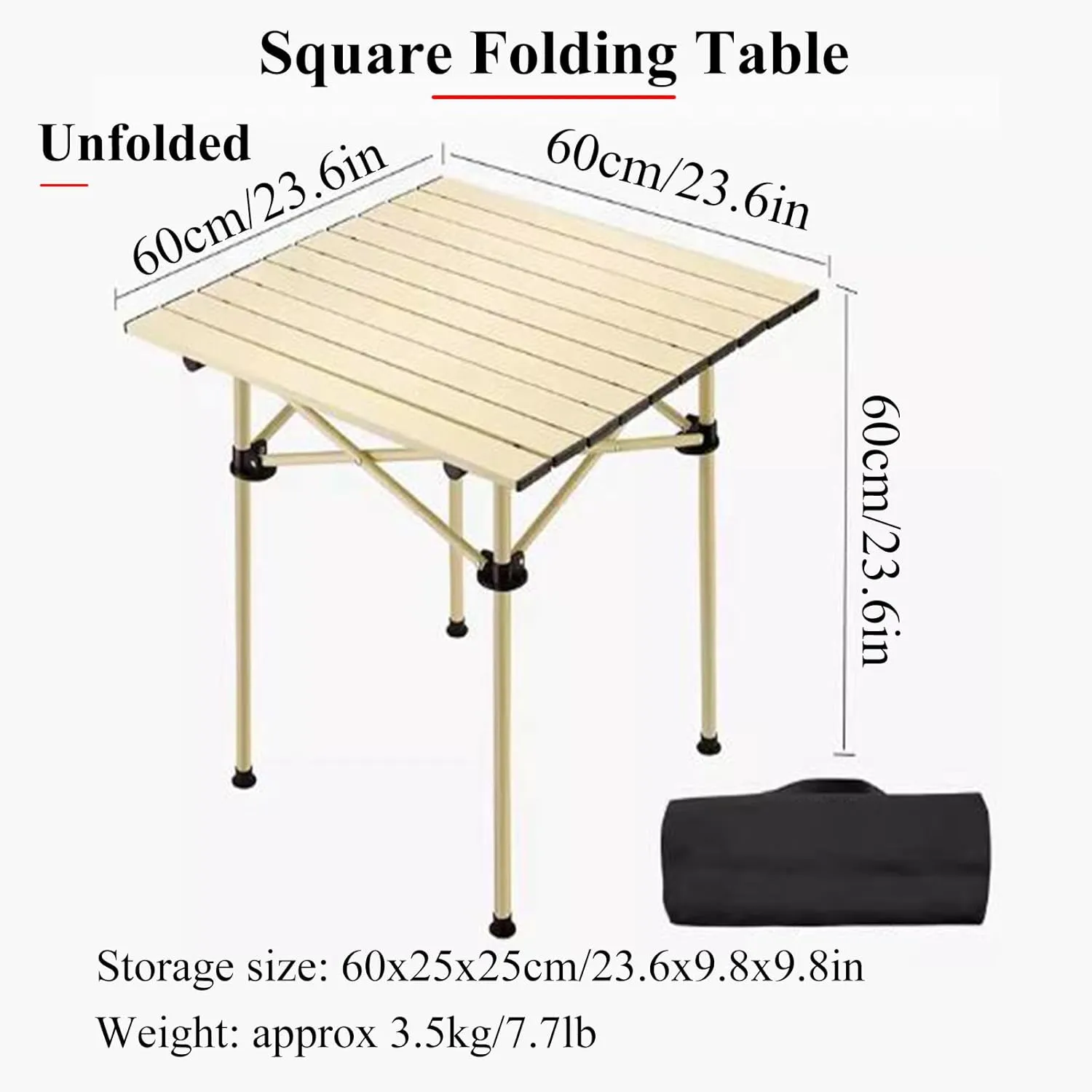 Compact Camping Table Portable Picnic Table Aluminum Alloy Folding Camping Table with Easy Carrying Bag for Camping Hiking