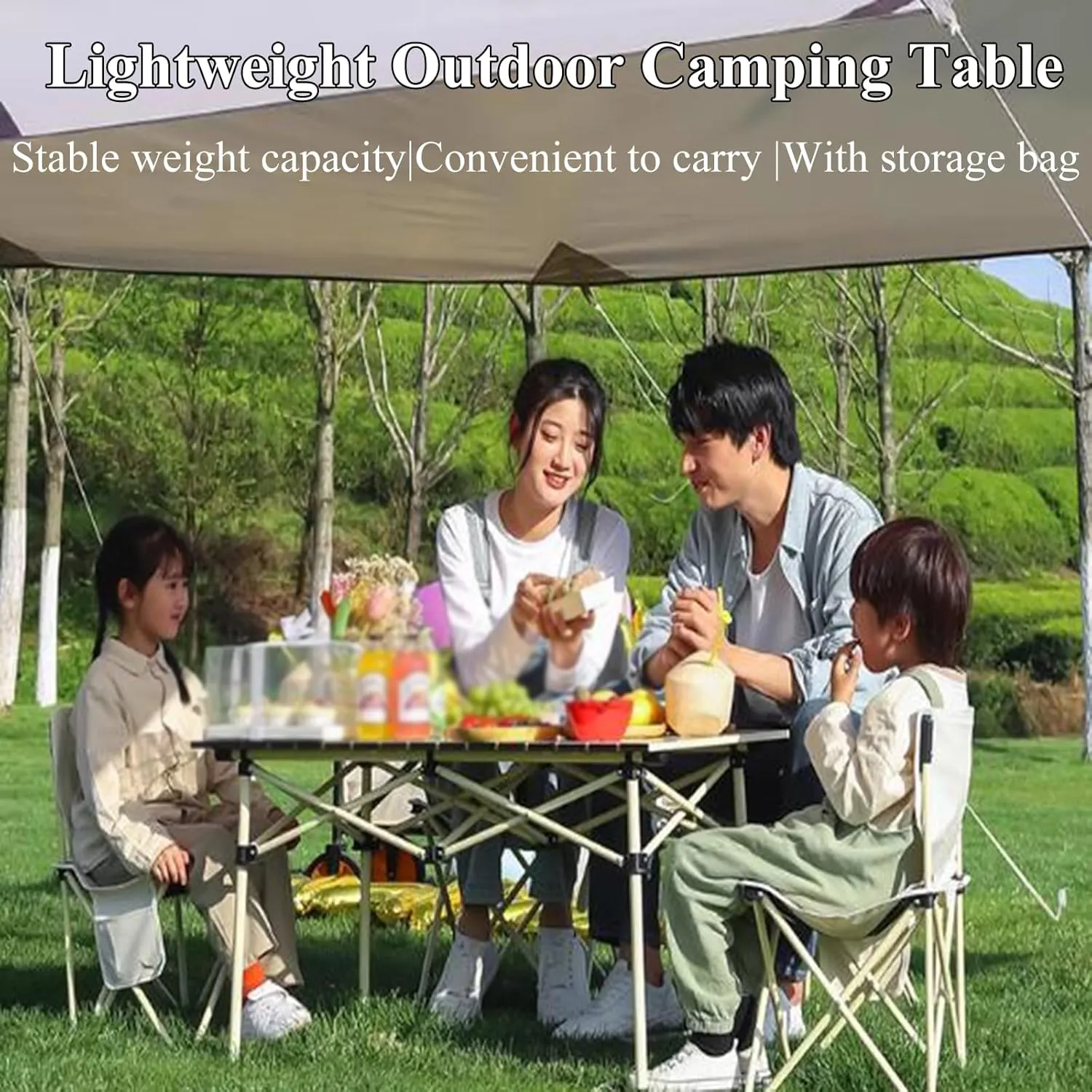 Compact Camping Table Portable Picnic Table Aluminum Alloy Folding Camping Table with Easy Carrying Bag for Camping Hiking