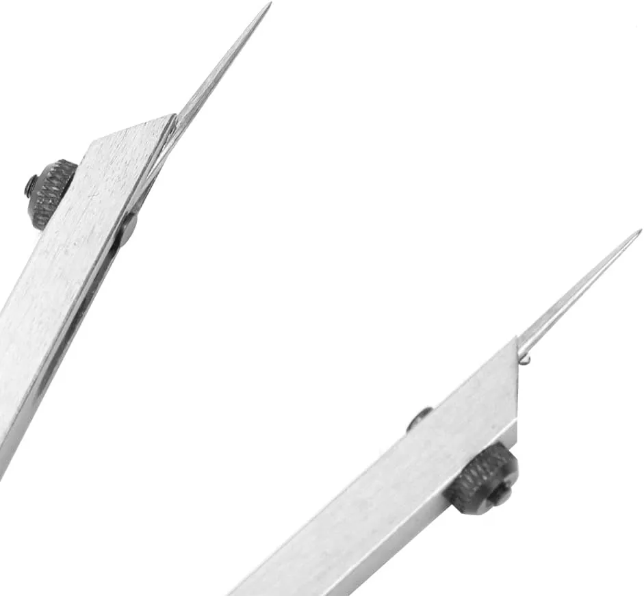 Compact Carbon Steel Double Needed Spacing Compass for Exact Marking The Line in Leather Production