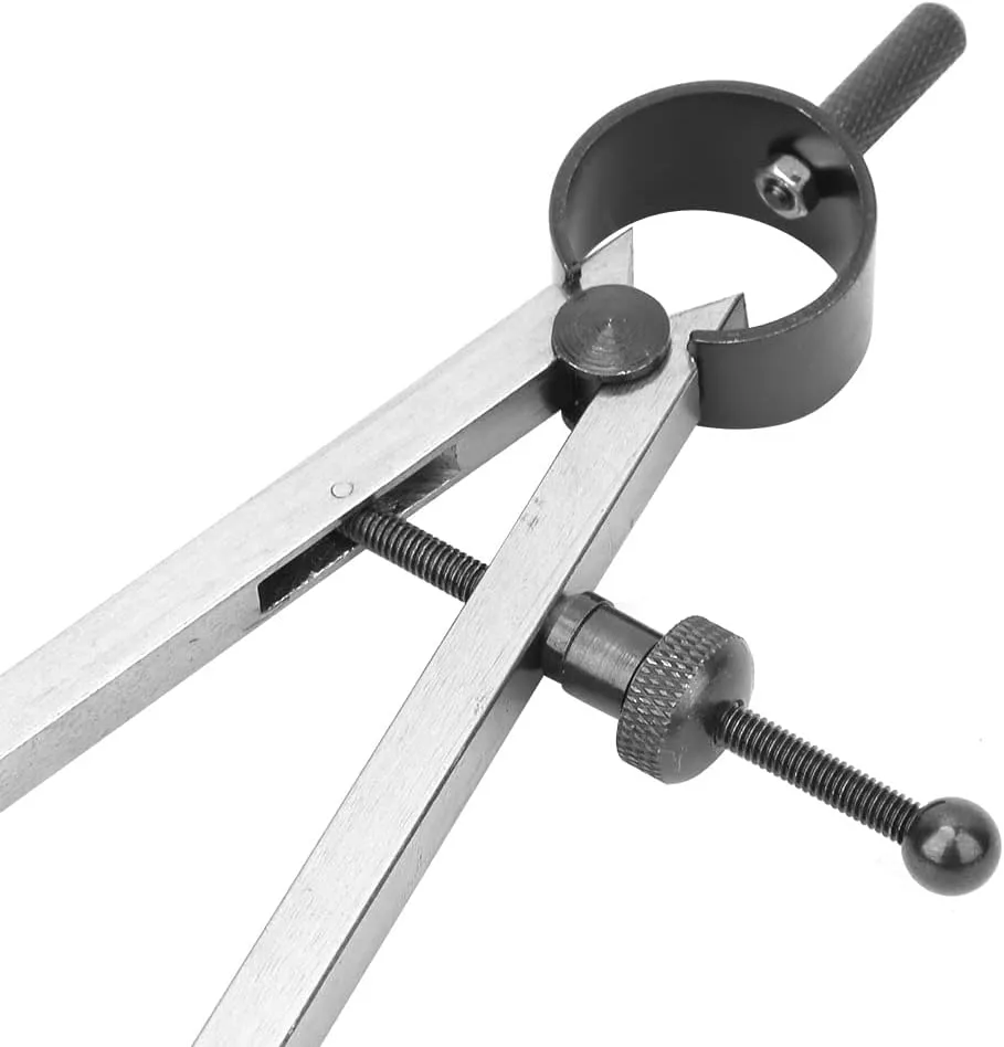 Compact Carbon Steel Double Needed Spacing Compass for Exact Marking The Line in Leather Production