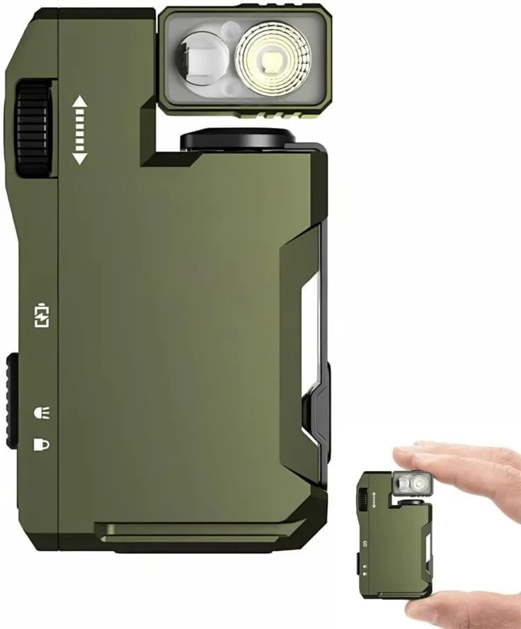 Compact Rechargeable EDC Flashlight 400 Lumen Pocket COB Flashlight for Night Working Running Walking Outdoor Camping