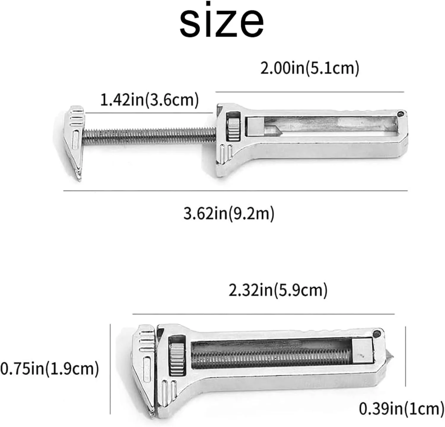 Compact Titanium Multitool, Compact Titanium Multitool Wrench, Multifunctional Adjustable Wrench Alloy Tool, Mini Portable Bottle Opener, For Outdoor Camping Hiking Backpacking Repairing (2, silver)