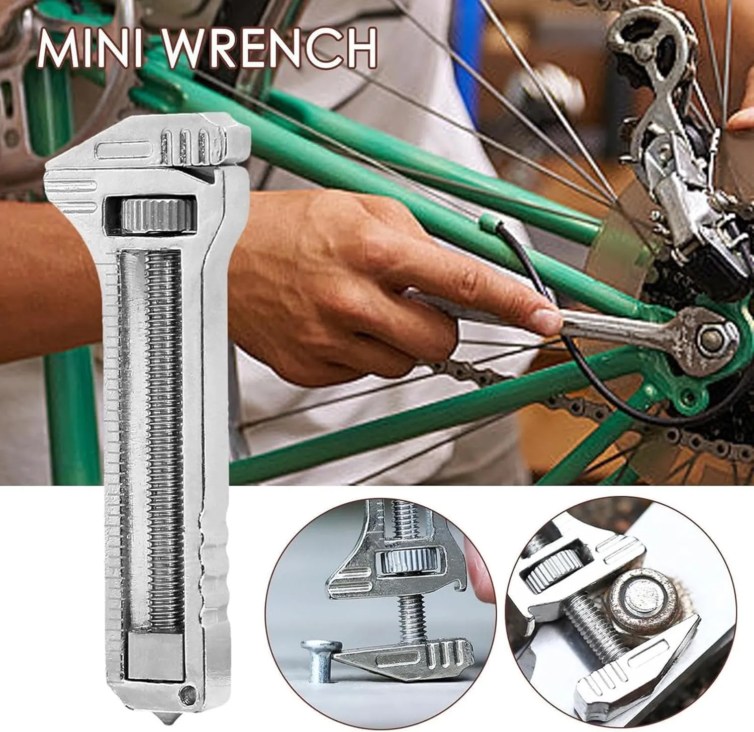 Compact Titanium Multitool, Mini Multitool Wrench, Keychain Multitool, Bottle Opener Keychain, Mini Alloy Multi-Tool for Everyday Prep, Mini Wrench Multi Tool, for Outdoor Hiking(Color:2Pcs)