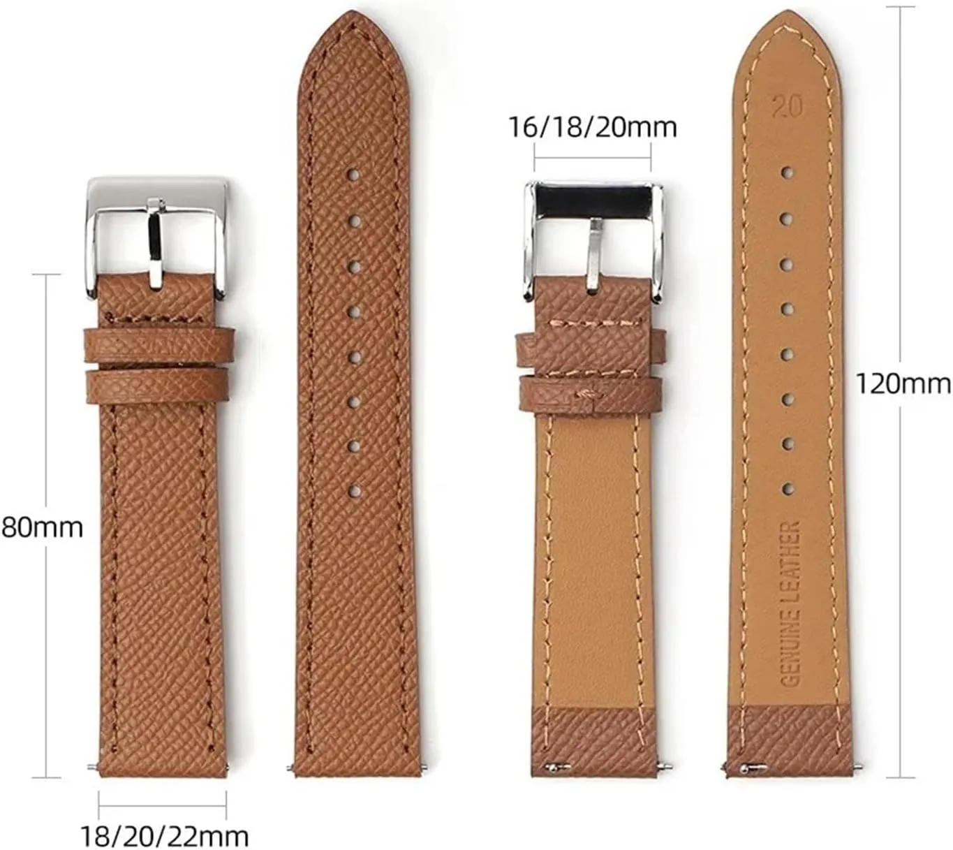 CongYi 18mm 20mm 22mm Quick Release Vintage Leather Watch Strap Waterproof Cowhide Replacement Bracelet Wristband
