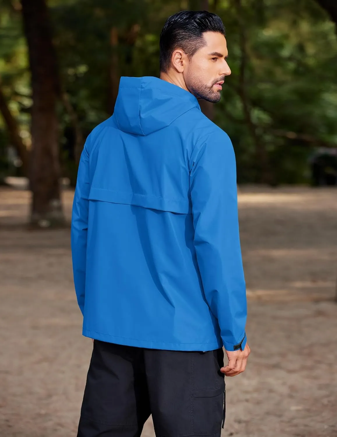 COOFANDY Men's Rain Jacket Waterproof with Hood Packable Rain Coat Lightweight Windbreaker for Hiking Golf Outdoor
