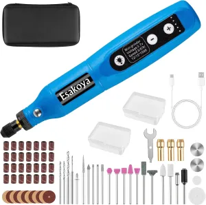 Cordless Rotary Tool, 5-Speed Mini Rotary Tool Kit with 75 Accessories, Multi-Purpose 3.7V Type-C Charging Rotary Tool for Engraving, Sanding, Polishing, Drilling, Grinding, Small DIY Crafts