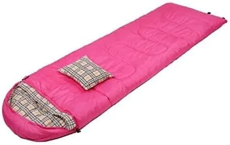 Cotton Flannel Sleeping Bags with Pillow, Winter Type Backpacking Portable Compression Sack Camping Sleeping Bag