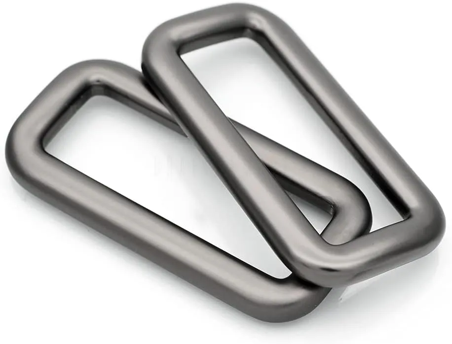 CRAFTMEMORE 1 1/2 Inch Rectangle Rings Buckle Metal Round Rectangular Loop for Bag Belt Strap Quality Finish SCLP 6pcs