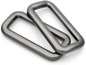 CRAFTMEMORE 1 1/2 Inch Rectangle Rings Buckle Metal Round Rectangular Loop for Bag Belt Strap Quality Finish SCLP 6pcs