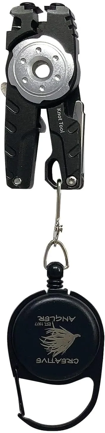 Creative Angler Multi Fishing Tool - Nipper Line Cutter, Knot Tie Tool, Hook Eye Cleaner, Hook Sharpner, and Zinger/Retractor Included