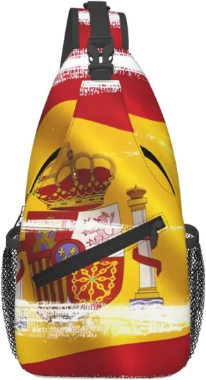 Cross Chest Bag Diagonally - Quality, Durable, and Spacious Shoulder Bag for Men and Women Spain Flag Prints