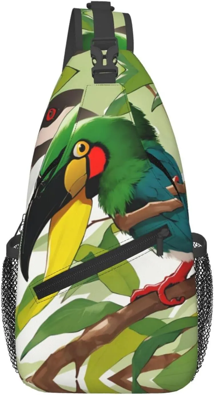 Cross Chest Bag Diagonally - Quality, Durable, and Spacious Shoulder Bag for Men and Women toucantropical beak Prints