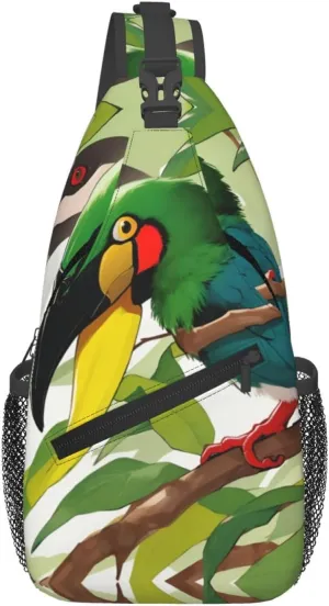 Cross Chest Bag Diagonally - Quality, Durable, and Spacious Shoulder Bag for Men and Women toucantropical beak Prints