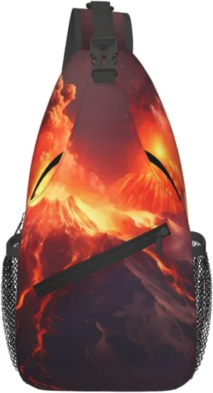Cross Chest Bag Diagonally - Quality, Durable, and Spacious Shoulder Bag for Men and Women Volcanic Eruptions Prints