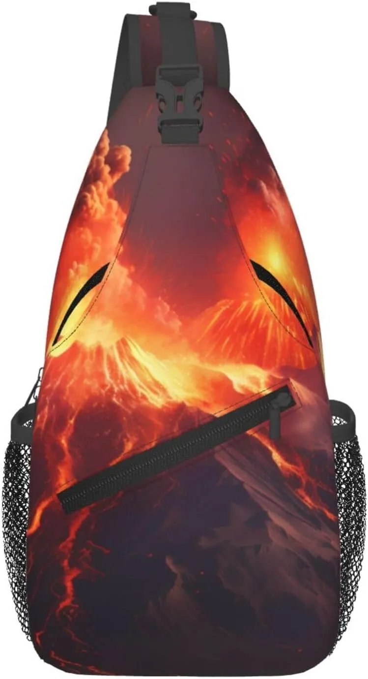 Cross Chest Bag Diagonally - Quality, Durable, and Spacious Shoulder Bag for Men and Women Volcanic Eruptions Prints