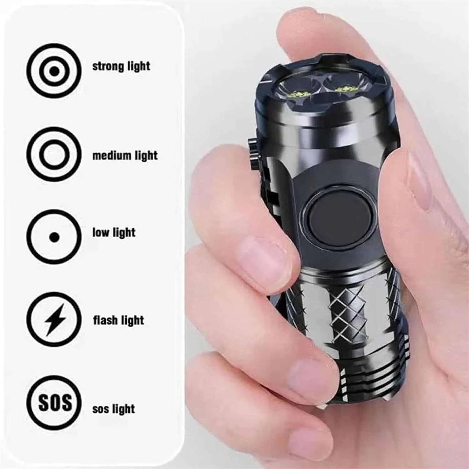Curtainguess Flashlight, Richbeliefy Flashlight, Curtainguest Lights, Three-Eyed Monster Mini Flash Super Power Flashlight, 3 Eyed Monster Mini Flashlight, Florest4sale Flashlight (1pcs Black)