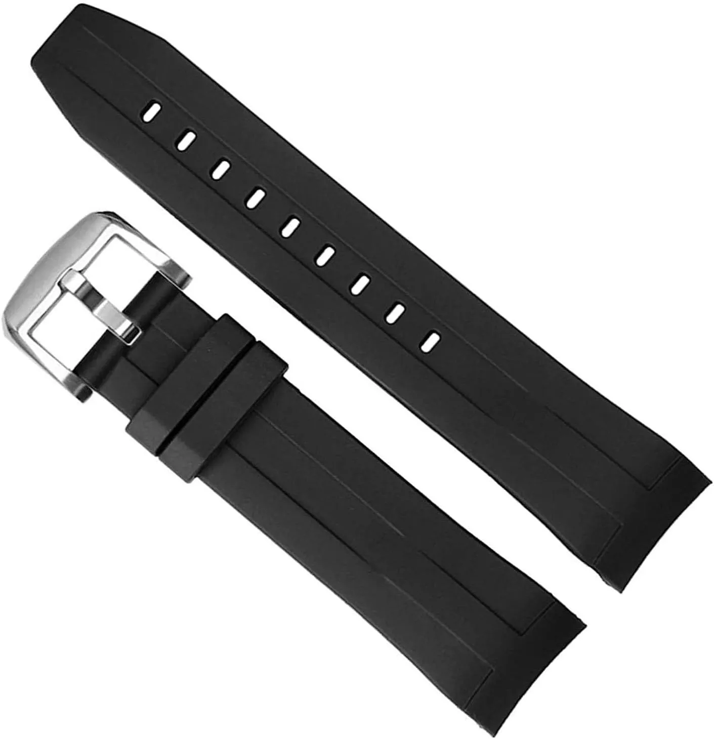 Curved end Waterproof Rubber Strap for Tissot Sea Star T120417A T120 Diving Sport watch Band Men Replacement Belt