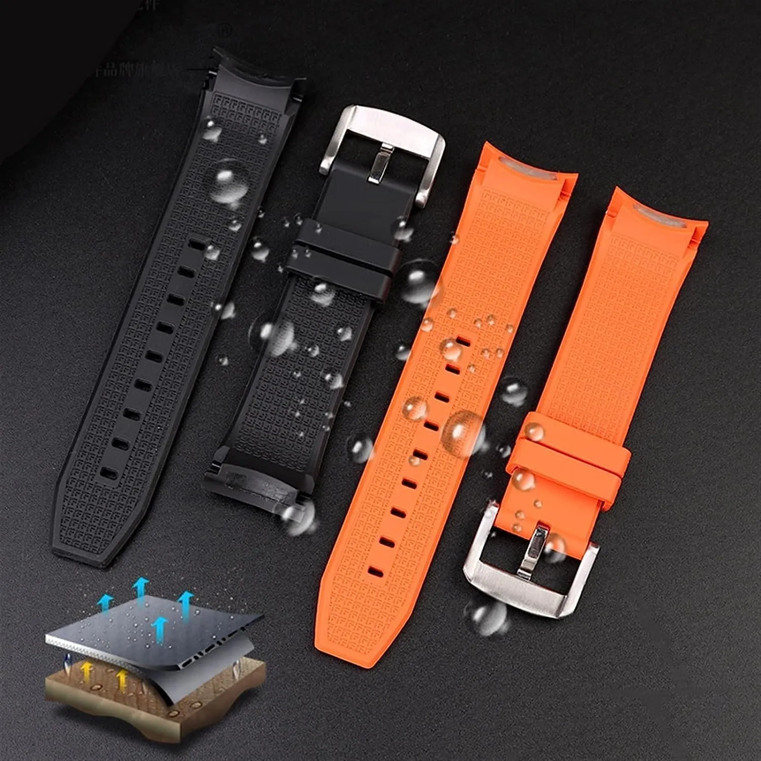 Curved end Waterproof Rubber Strap for Tissot Sea Star T120417A T120 Diving Sport watch Band Men Replacement Belt