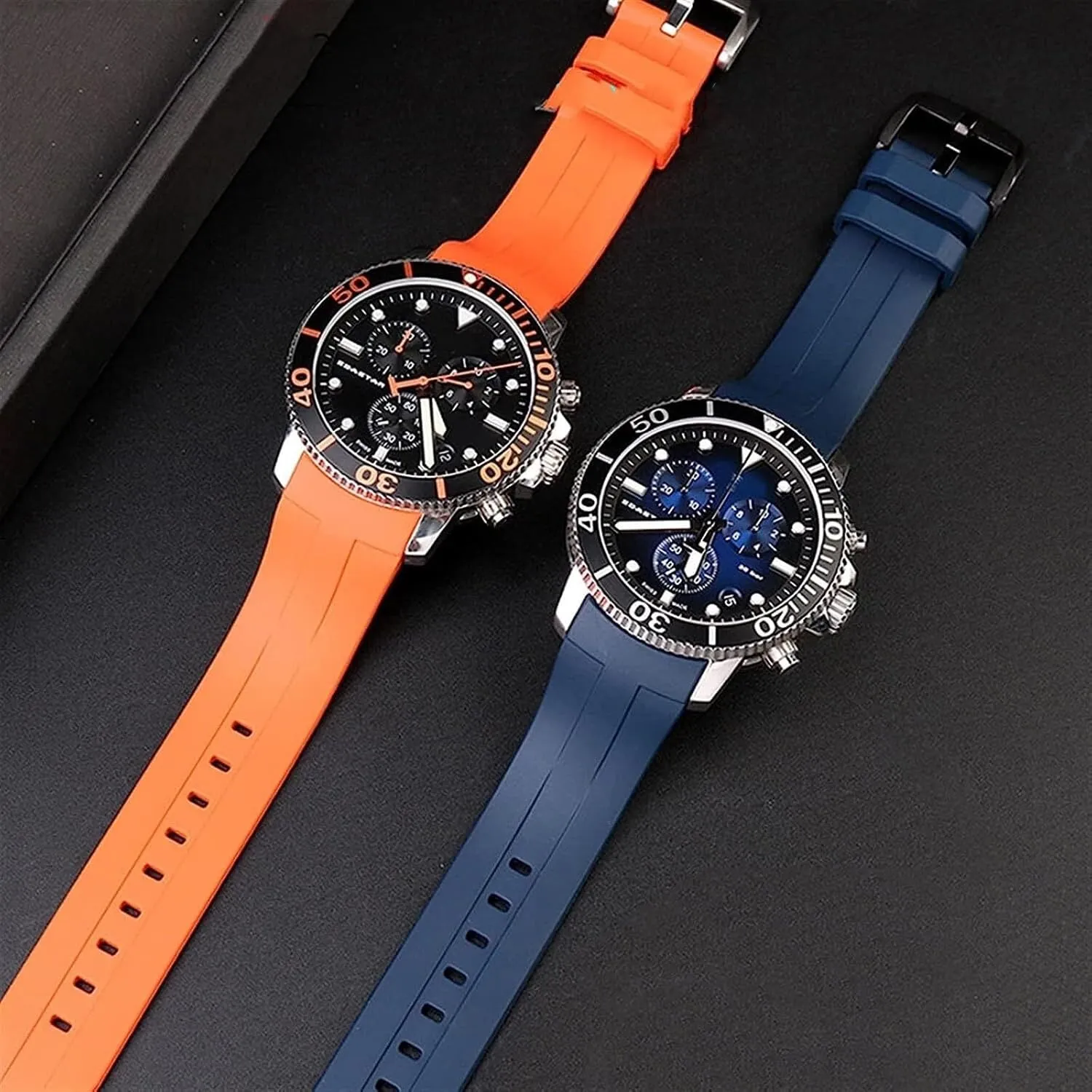 Curved end Waterproof Rubber Strap for Tissot Sea Star T120417A T120 Diving Sport watch Band Men Replacement Belt