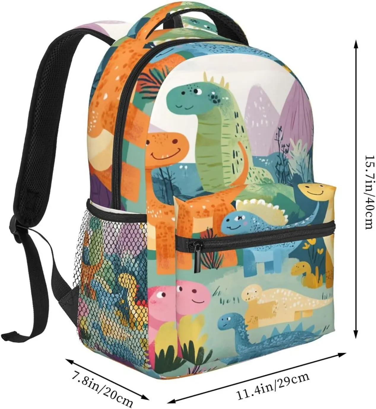 Cute Smiling Dino Portable Backpack For Trekking Unisex Commute
