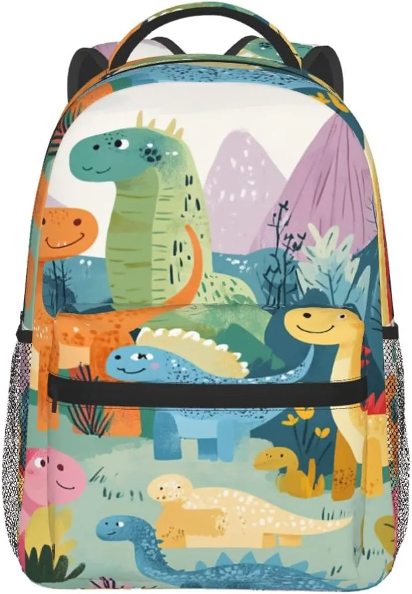 Cute Smiling Dino Portable Backpack For Trekking Unisex Commute