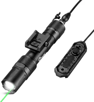 CVLIFE 1900 Lumens Rifle Laser Light Combo with Pressure Switch for Picatinny Rail, Ar Light Laser Combo with Strobe Mode, Rechargeable Rifle Flashlight High Lumen Tactical Flashlight