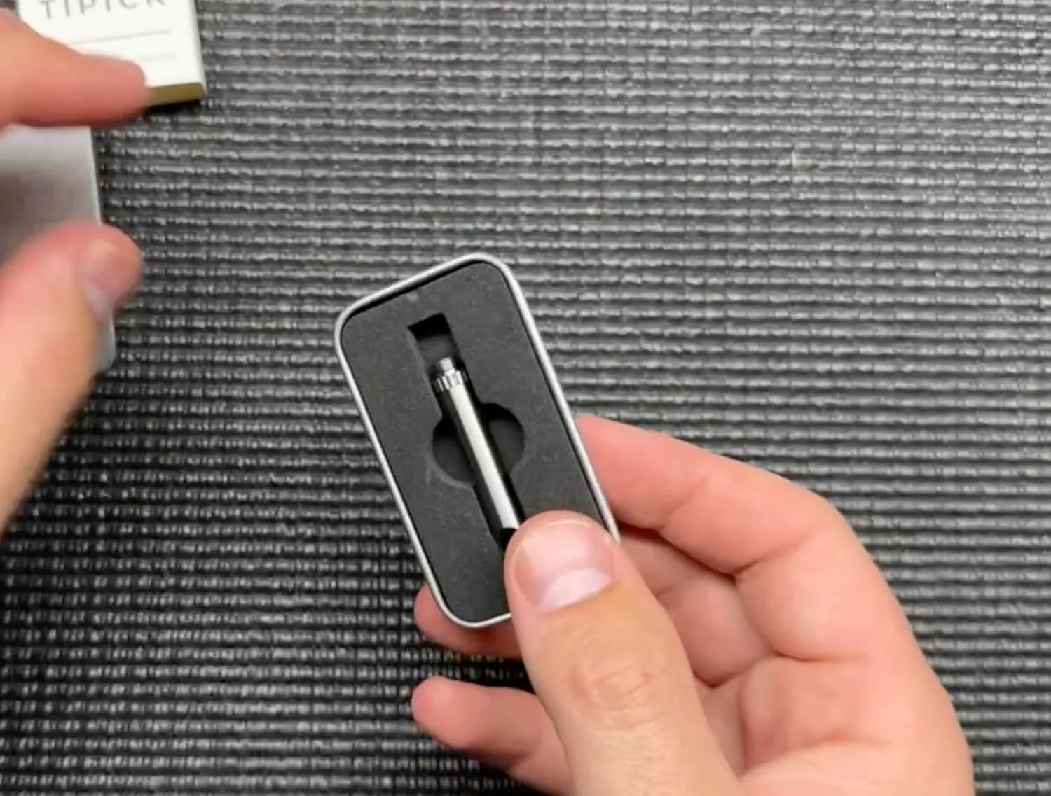 DAILYCARRYCO. TiPick Titanium Toothpick Holder - Portable Metal Travel Toothpick - Reusable EDC Micro Toothpick - Compact & Convenient, On-the-Go - Titanium Construction, Titanium Polished