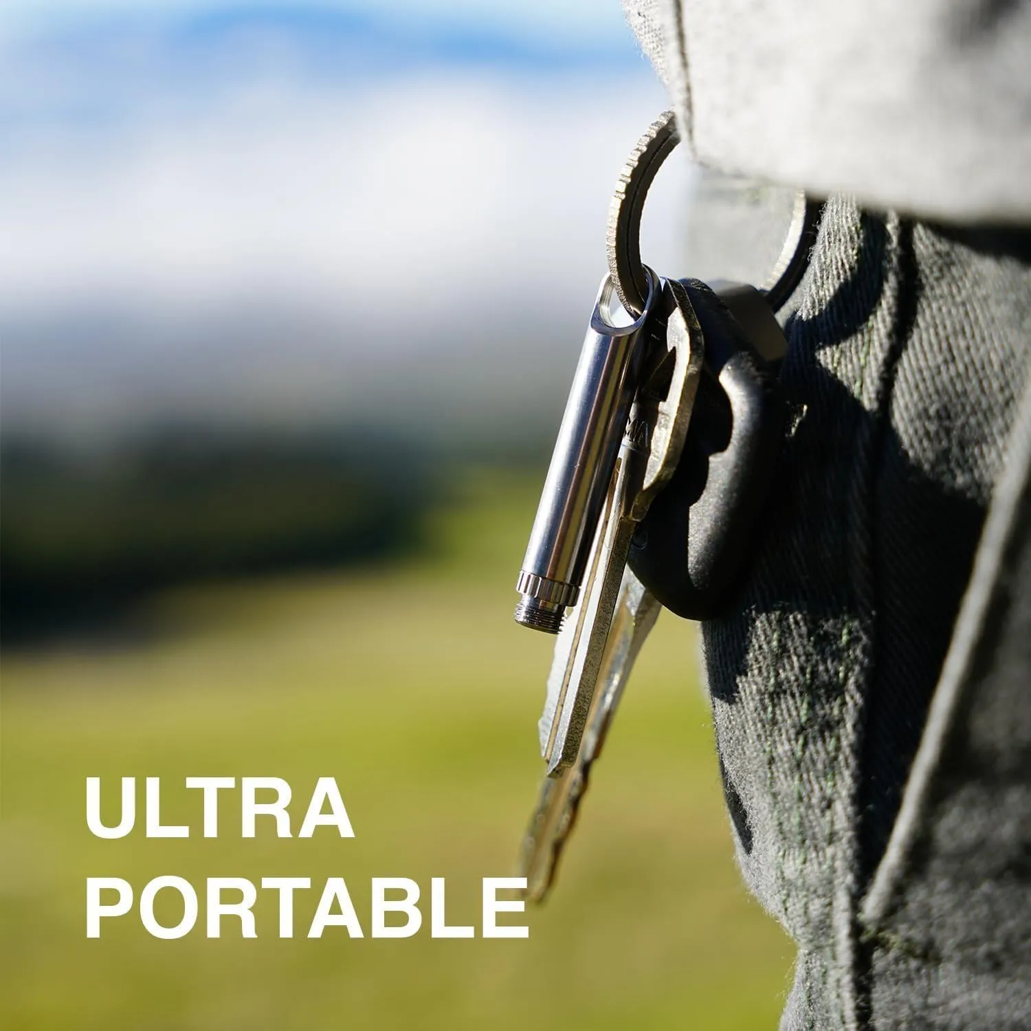 DAILYCARRYCO. TiPick Titanium Toothpick Holder - Portable Metal Travel Toothpick - Reusable EDC Micro Toothpick - Compact & Convenient, On-the-Go - Titanium Construction, Titanium Polished