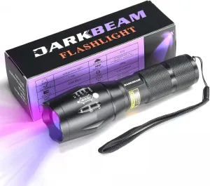 DARKBEAM UV 365nm and 395nm Light Wood's lamp Blacklight Ultraviolet Flashlight LED Portable Mini Handheld Torch, Detector for Dog Urine Pet Stains Anti-counterfeiting Identification, Resin Curing