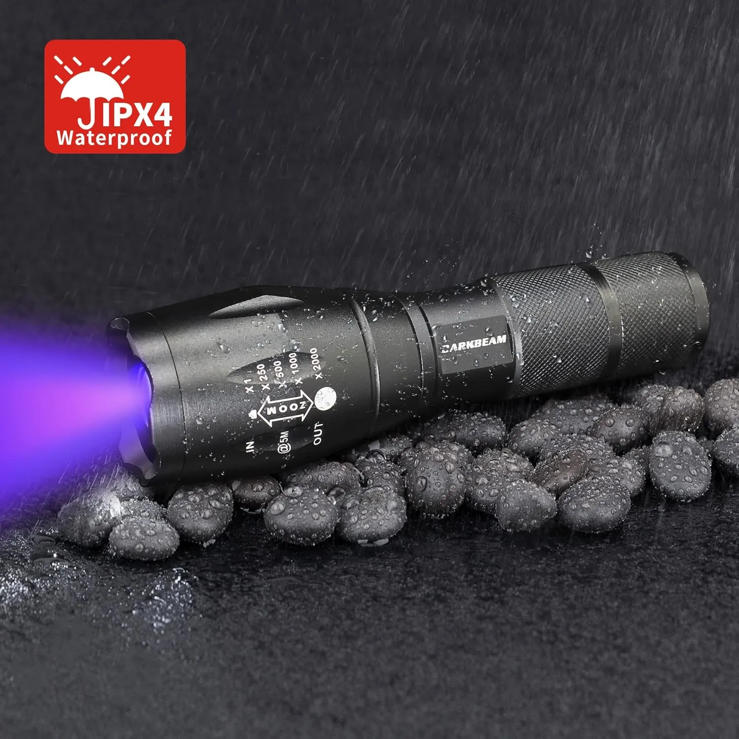 DARKBEAM UV 365nm and 395nm Light Wood's lamp Blacklight Ultraviolet Flashlight LED Portable Mini Handheld Torch, Detector for Dog Urine Pet Stains Anti-counterfeiting Identification, Resin Curing