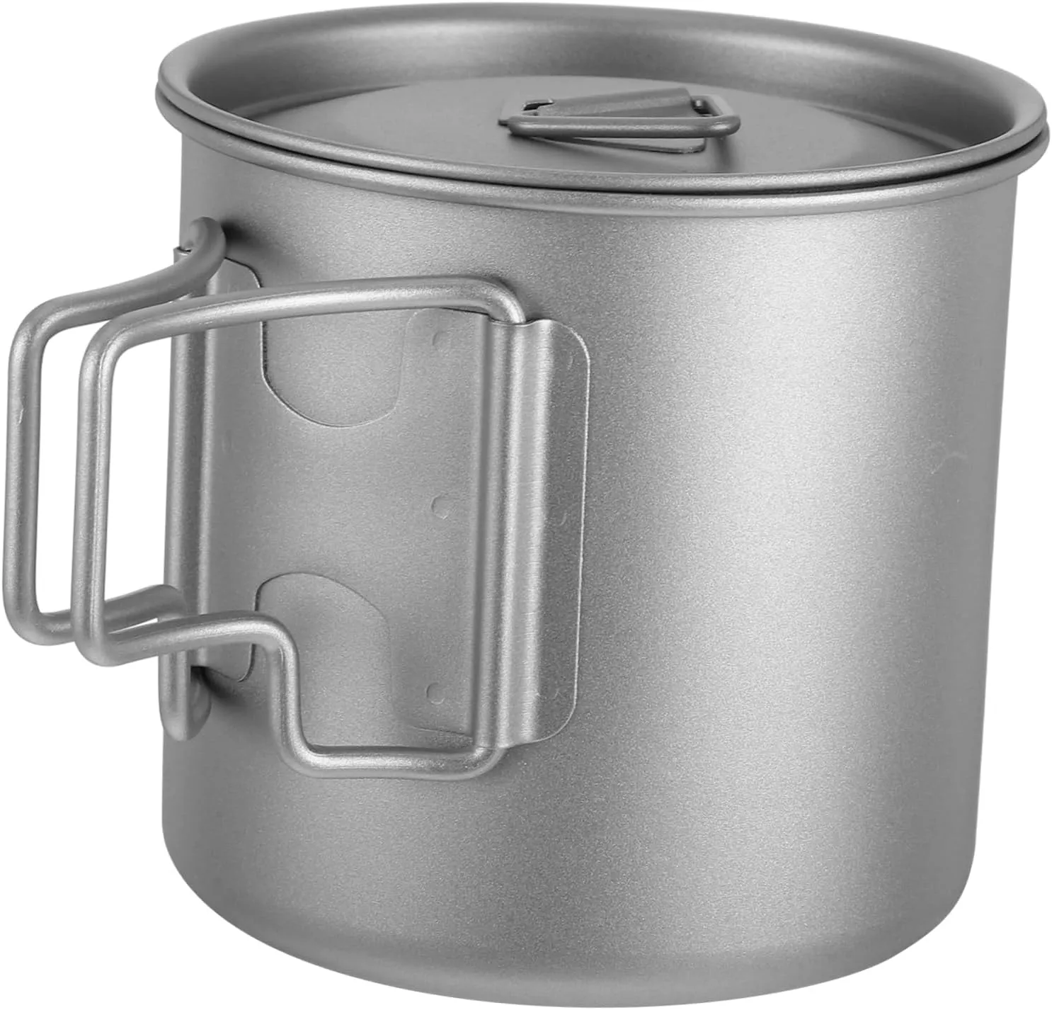 DECHOUS Lightweight Titanium Thermal Cup Insulated Camping Mug with Lid Foldable Handle