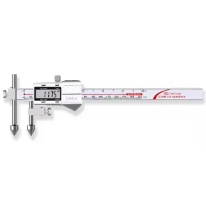 Digital Offset Centerline Caliper Hole Distance Vernier Caliper Cone Probe Hole Center Distance Ruler Measuring Tool Stainless Steel Inch/MM (10-300mm)