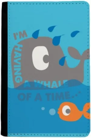 DIYthinker The Blue Whale Huge Cartoon Illustrate Passport Holder Notecase Burse Wallet Cover Card Purse