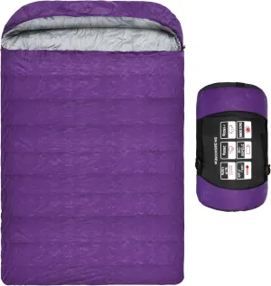 Double People Envelope Sleeping Bags 1800g White Duck Down Waterproof Camping Hiking Adult 220cm*130cm
