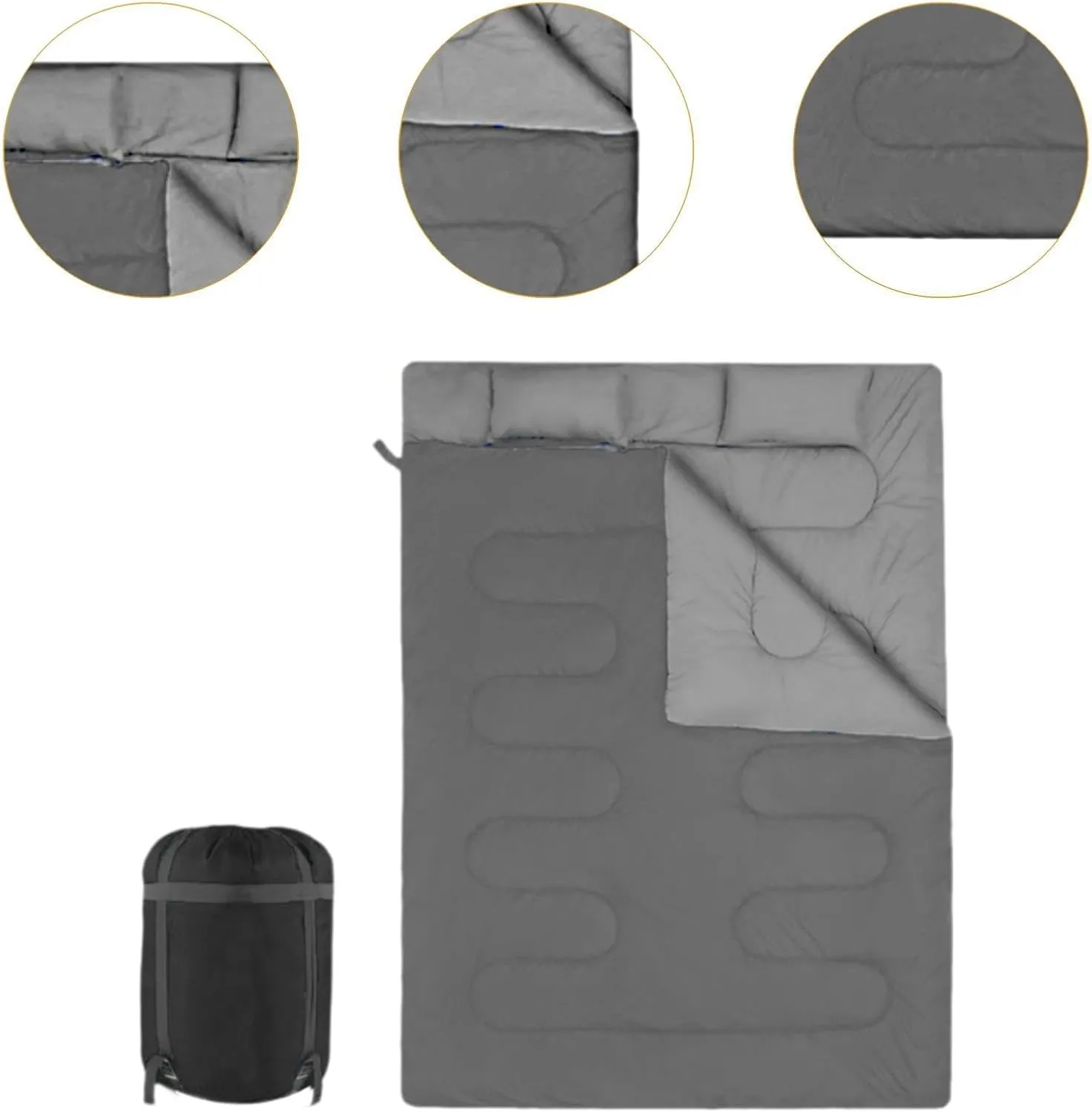 Double Sleeping Bag Equipment 2 Person Cover Detachable Versatile Backpacking Quilt Warm Camping Sleep Bag for Mountaineering