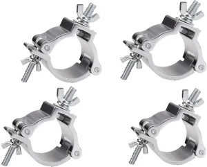 DragonX 4 Pack Heavy Duty 220 lb O-Clamp - Versatile 2 Inch Lighting Truss and DJ Light Clamp for Stage and Studio