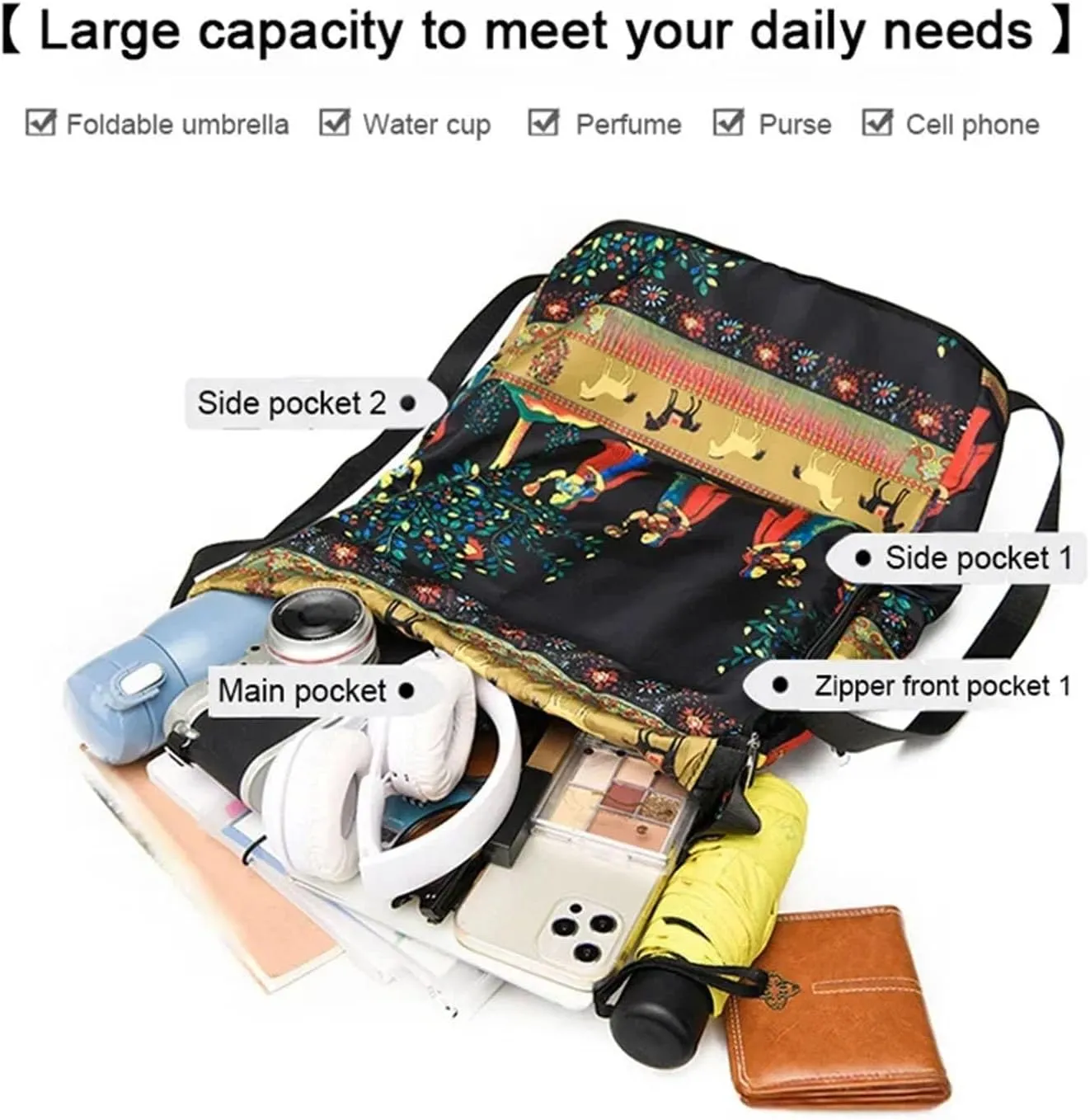 Drawstring Foldable Large Capacity Dry-wet Separation Travel Sports Backpack Waterproof Gym Bag with Multiple Pockets (C)